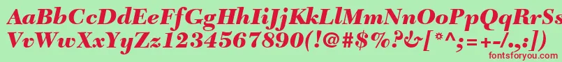 Шрифт TycoonBlackSsiBlackItalic – красные шрифты на зелёном фоне