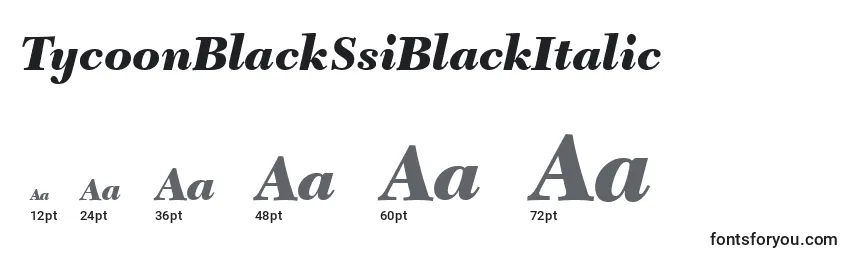 TycoonBlackSsiBlackItalic Font Sizes
