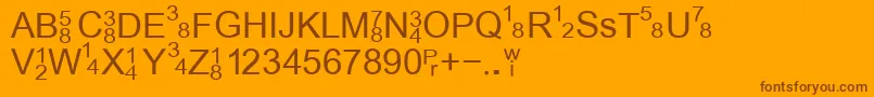 Weitere Informationen zur StockTickerTape-Schriftart StockTickerTape-Schriftart – Braune Schriften auf orangefarbenem Hintergrund