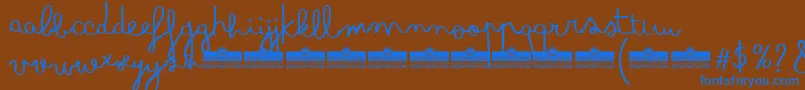 BimboTrial Font – Blue Fonts on Brown Background