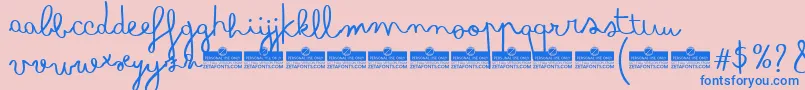 BimboTrial Font – Blue Fonts on Pink Background