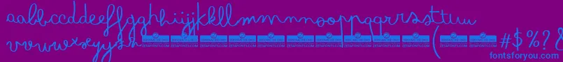 BimboTrial-fontti – siniset fontit violetilla taustalla