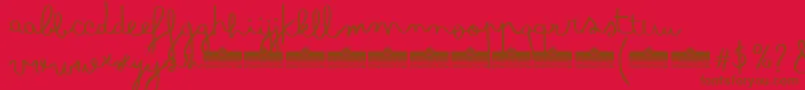 BimboTrial-fontti – ruskeat fontit punaisella taustalla