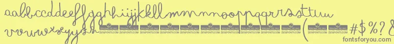 BimboTrial-fontti – harmaat kirjasimet keltaisella taustalla