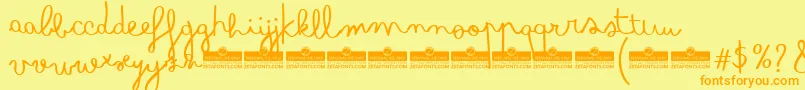Шрифт BimboTrial – оранжевые шрифты на жёлтом фоне
