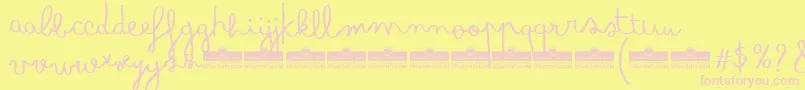 BimboTrial-fontti – vaaleanpunaiset fontit keltaisella taustalla