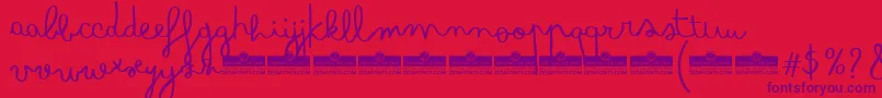 BimboTrial-fontti – violetit fontit punaisella taustalla