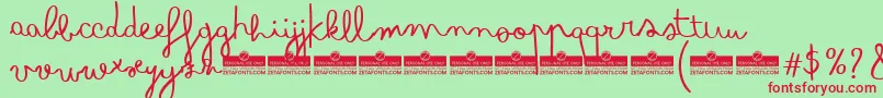 BimboTrial Font – Red Fonts on Green Background