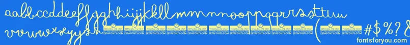 BimboTrial Font – Yellow Fonts on Blue Background