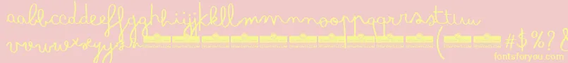 Czcionka BimboTrial – żółte czcionki na różowym tle