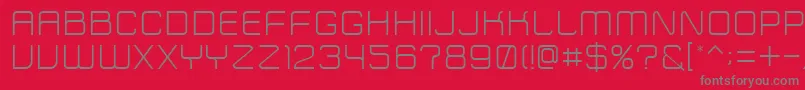 ZipTypefaceLight-fontti – harmaat kirjasimet punaisella taustalla