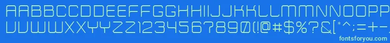 Шрифт ZipTypefaceLight – зелёные шрифты на синем фоне