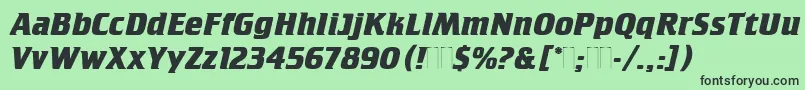 CrilleeBoldItalicPlain Font – Black Fonts on Green Background