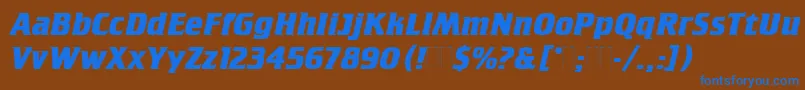 CrilleeBoldItalicPlain Font – Blue Fonts on Brown Background