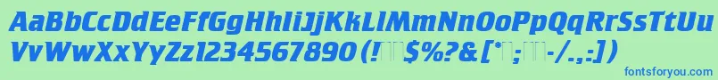 CrilleeBoldItalicPlain Font – Blue Fonts on Green Background