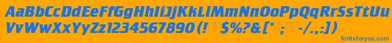 CrilleeBoldItalicPlain Font – Blue Fonts on Orange Background
