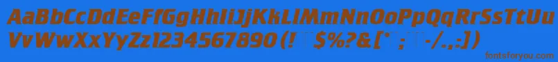 CrilleeBoldItalicPlain Font – Brown Fonts on Blue Background