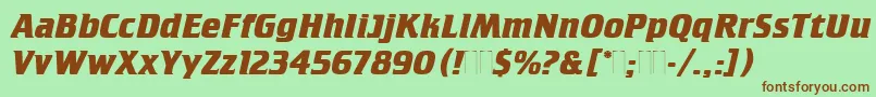 CrilleeBoldItalicPlain Font – Brown Fonts on Green Background