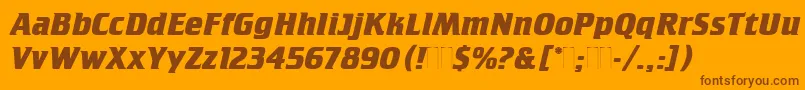 CrilleeBoldItalicPlain Font – Brown Fonts on Orange Background