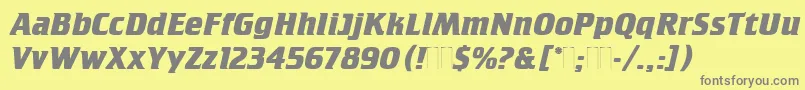 CrilleeBoldItalicPlain Font – Gray Fonts on Yellow Background