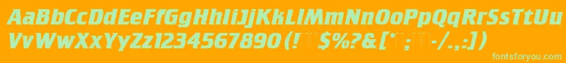 CrilleeBoldItalicPlain Font – Green Fonts on Orange Background