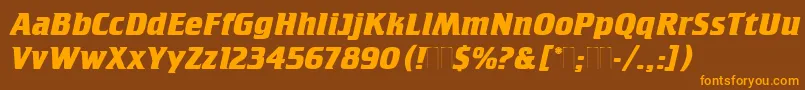 CrilleeBoldItalicPlain Font – Orange Fonts on Brown Background