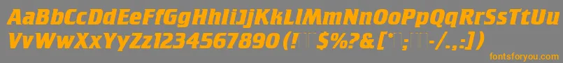 CrilleeBoldItalicPlain-Schriftart – Orangefarbene Schriften auf grauem Hintergrund
