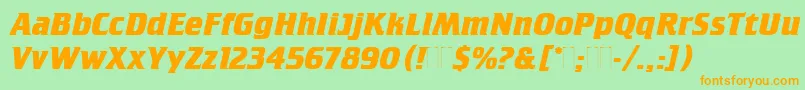 CrilleeBoldItalicPlain Font – Orange Fonts on Green Background