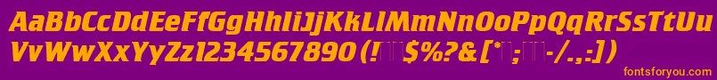 CrilleeBoldItalicPlain Font – Orange Fonts on Purple Background