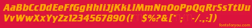CrilleeBoldItalicPlain Font – Orange Fonts on Red Background