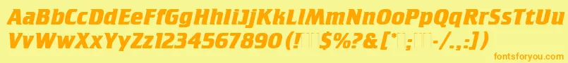 CrilleeBoldItalicPlain Font – Orange Fonts on Yellow Background