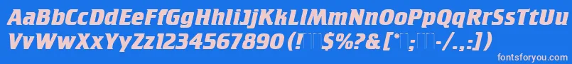 CrilleeBoldItalicPlain Font – Pink Fonts on Blue Background