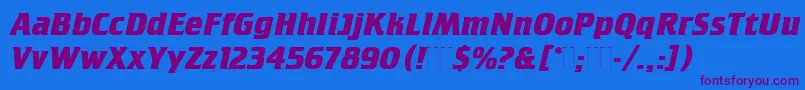 CrilleeBoldItalicPlain Font – Purple Fonts on Blue Background