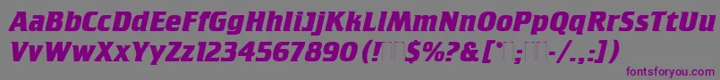 CrilleeBoldItalicPlain Font – Purple Fonts on Gray Background