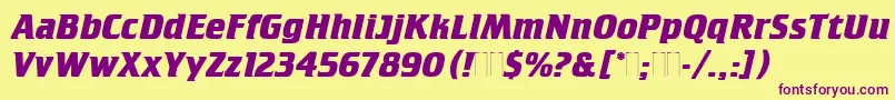CrilleeBoldItalicPlain Font – Purple Fonts on Yellow Background