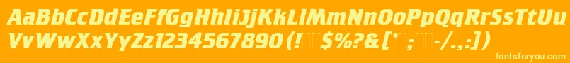 CrilleeBoldItalicPlain Font – Yellow Fonts on Orange Background