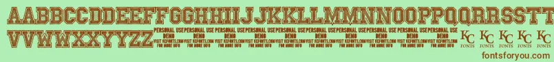 Police FnlDemoKcfonts – polices brunes sur fond vert