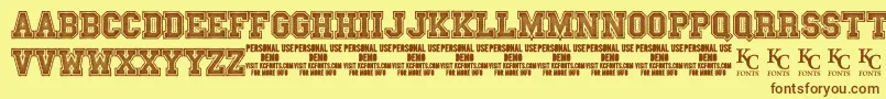 FnlDemoKcfonts Font – Brown Fonts on Yellow Background