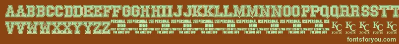 FnlDemoKcfonts Font – Green Fonts on Brown Background