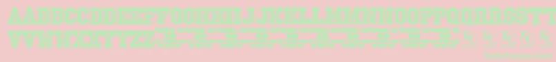 Fonte FnlDemoKcfonts – fontes verdes em um fundo rosa