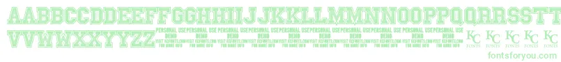 Шрифт FnlDemoKcfonts – зелёные шрифты на белом фоне