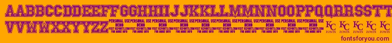 More about FnlDemoKcfonts Font FnlDemoKcfonts Font – Purple Fonts on Orange Background