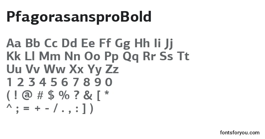 PfagorasansproBold font – alphabet, numbers, special characters