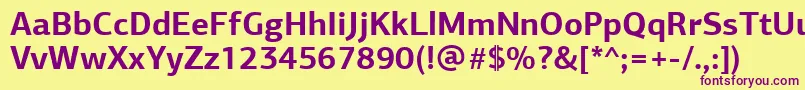 PfagorasansproBold Font – Purple Fonts on Yellow Background