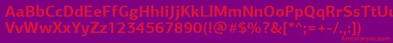 PfagorasansproBold Font – Red Fonts on Purple Background