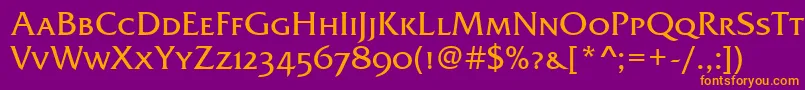 FrizQuadrataScTt Font – Orange Fonts on Purple Background