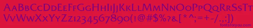 FrizQuadrataScTt Font – Purple Fonts on Red Background