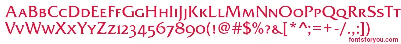 フォントFrizQuadrataScTt – 白い背景に赤い文字