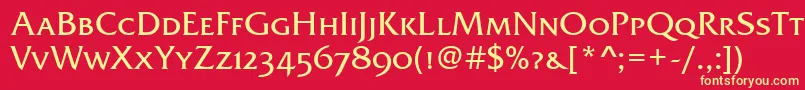 FrizQuadrataScTt Font – Yellow Fonts on Red Background