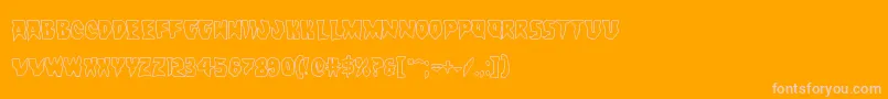 Countsuckulaout-Schriftart – Rosa Schriften auf orangefarbenem Hintergrund